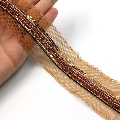 Bead and Sequin Insertion On 15mm Net x1m - 7890