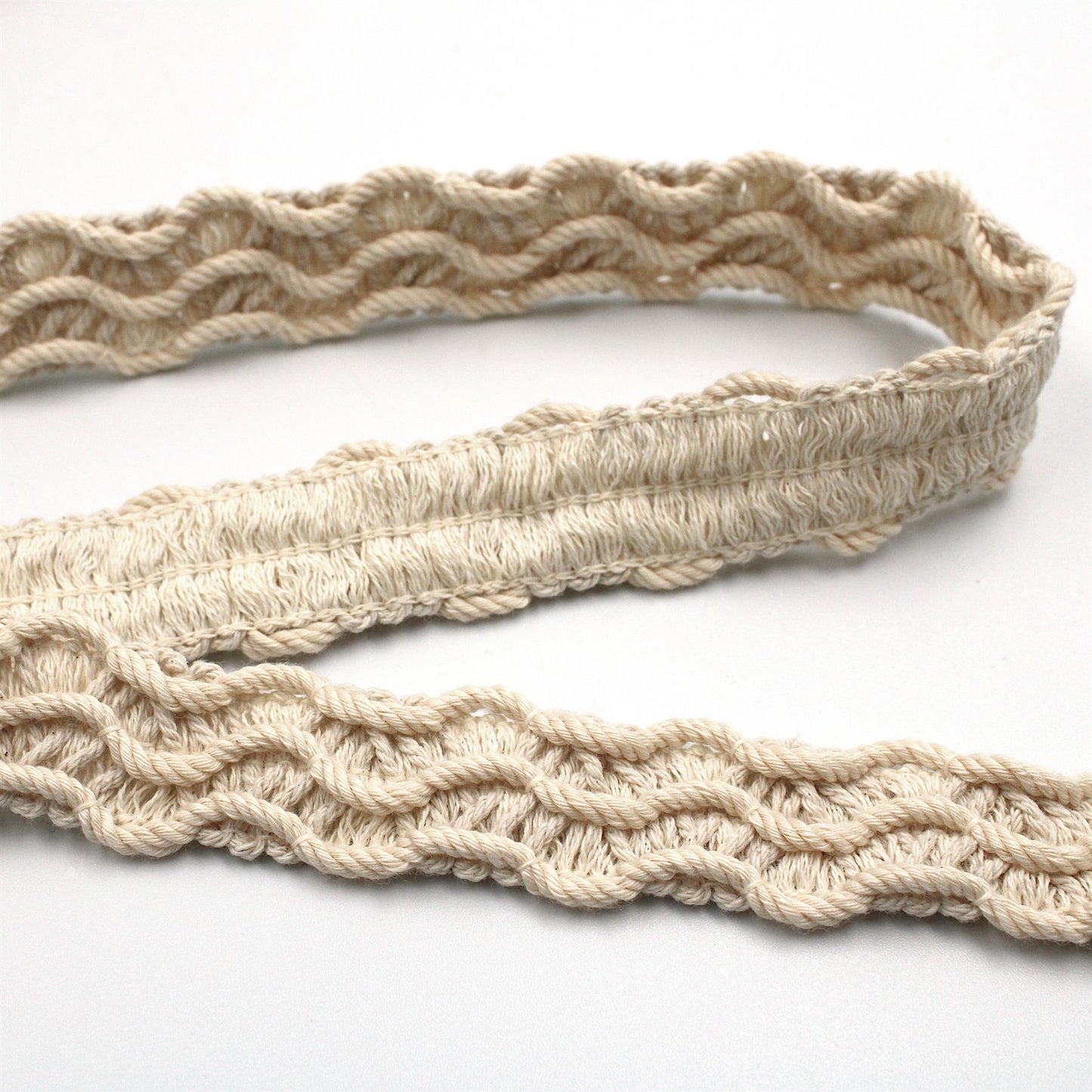Rustic Cotton Corded Braid - Natural - 24mm - by the metre - 5583