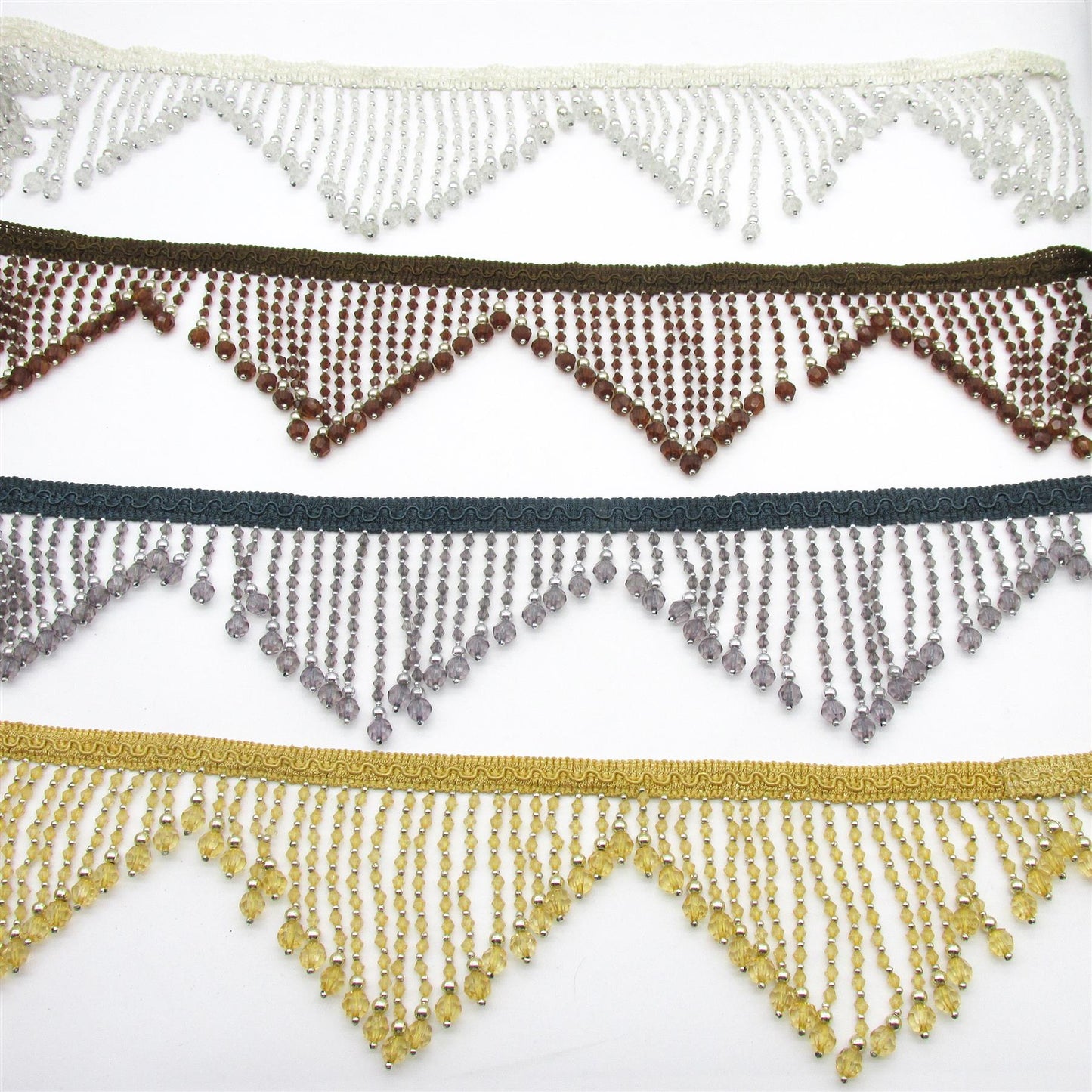 Van Dyke Beaded Fringe - 12cm - by the metre - 7215