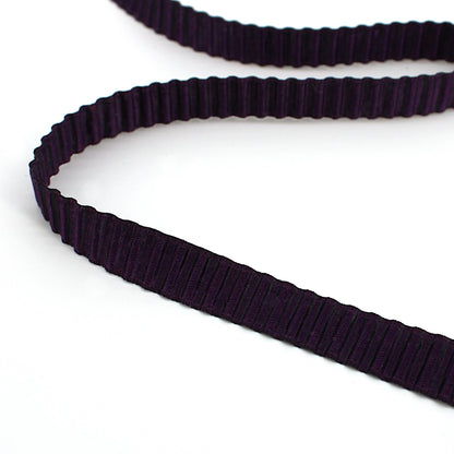 Ruffled Satin Ribbon - Purple - 10mm - by the metre - 9359