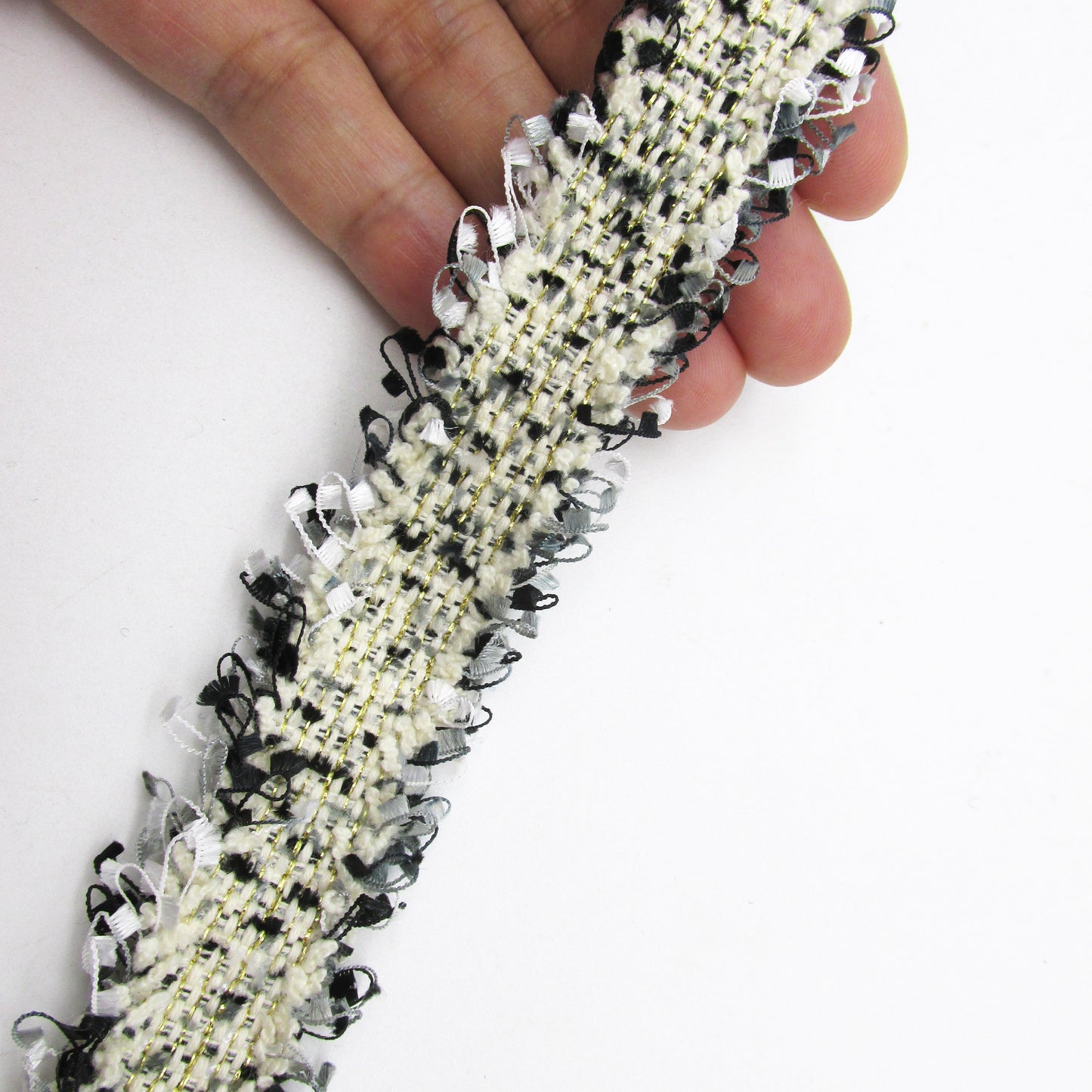 Frayed Braid With Metallic Threads 30mm 6381