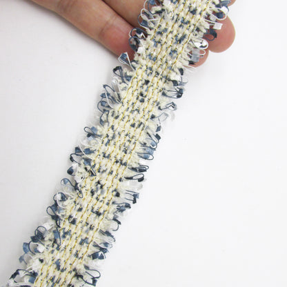 Frayed Braid With Metallic Threads 30mm 6381