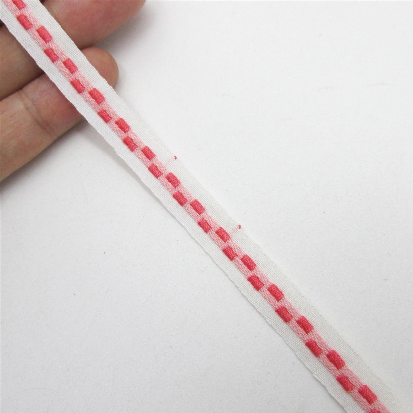 Chequered Pattern Braid - Pink - 10mm - by the metre - 4580