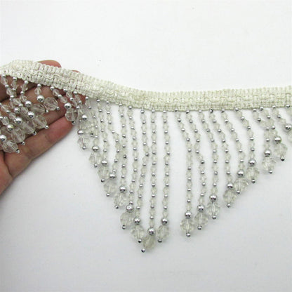 Van Dyke Beaded Fringe - 12cm - by the metre - 7215