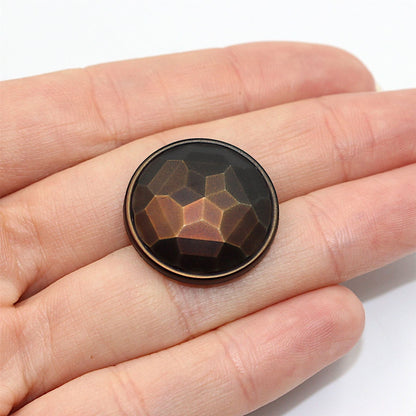 Metallic Coloured Faceted Plastic Button 4403