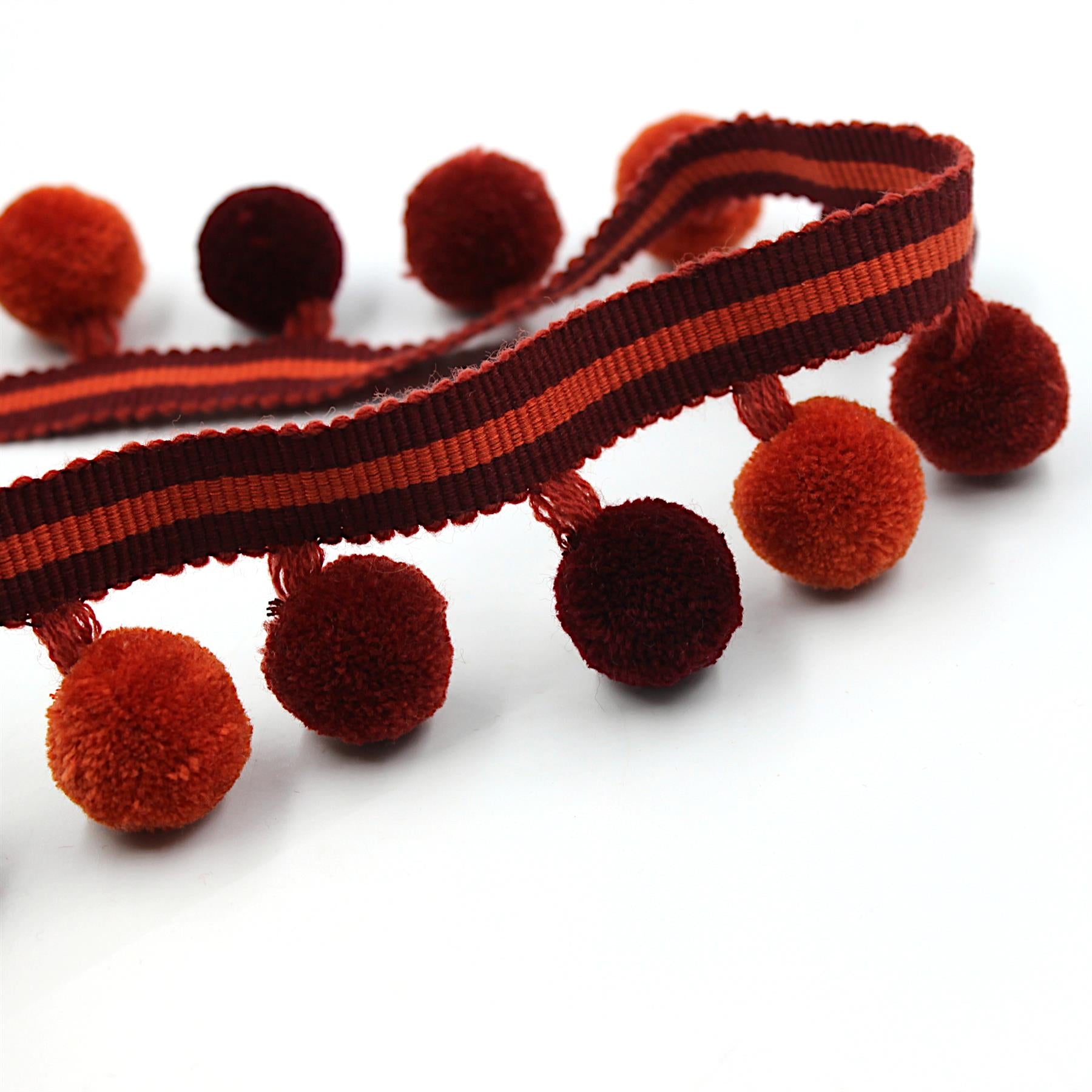 Passamaneria A Pon-Pom – 10 Mm – Colore Lampone – Vendita Al Metro - 6