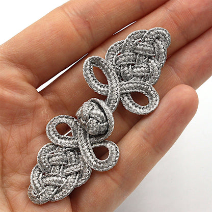 Small Metallic Plaited Frog Fastening 7cm 9820