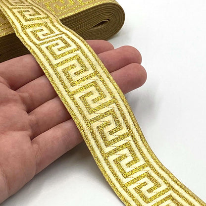 Greek Key Design Metallic Braid Gold 9863