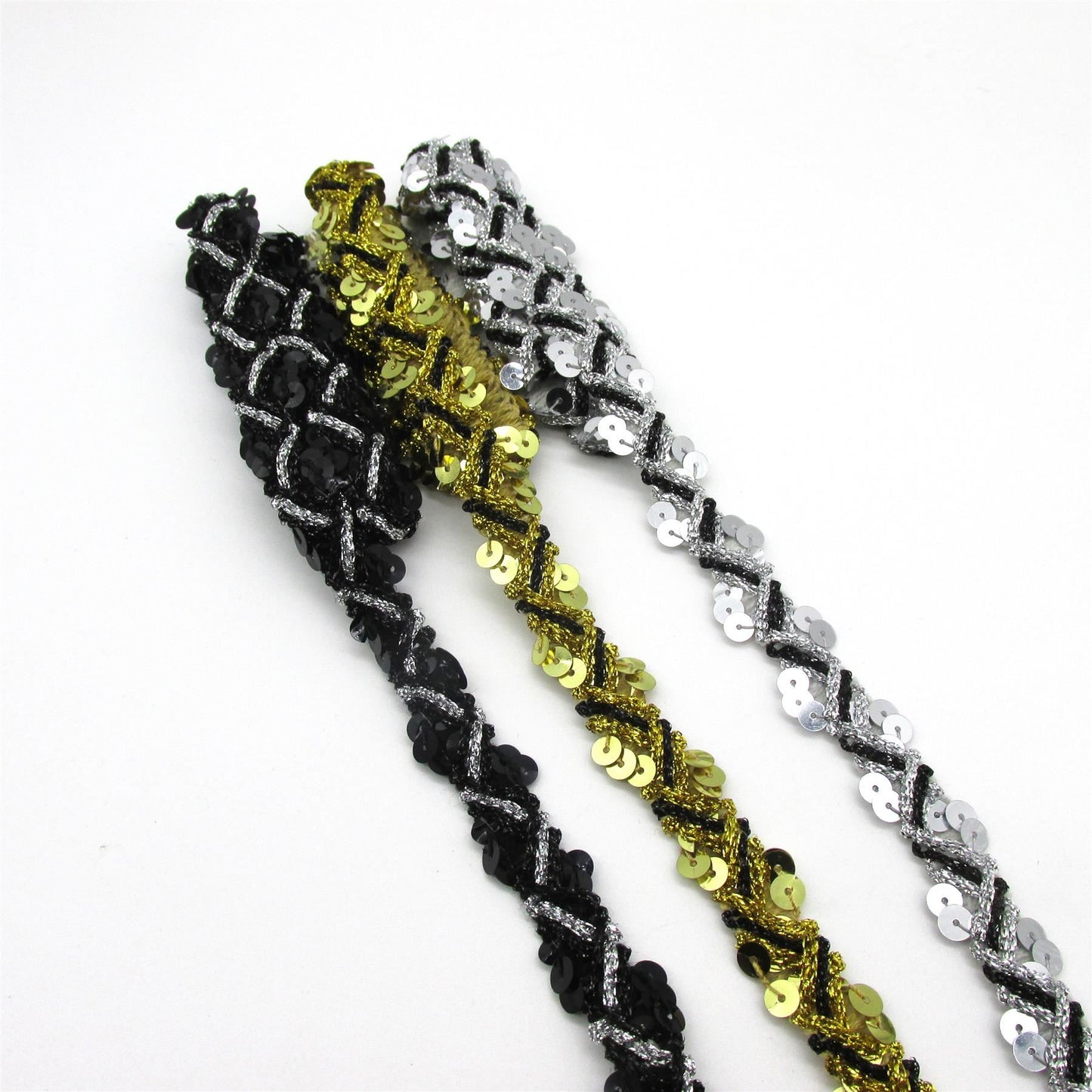 Sequin and Lurex Zigzag Braid - 10mm - by the metre - 3145