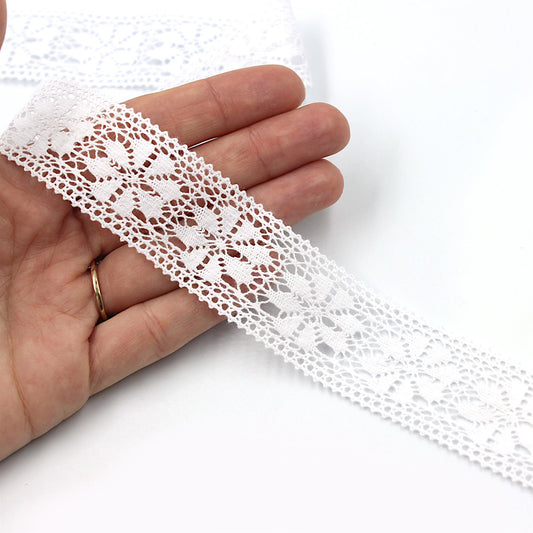 Floral Cotton Lace - White - 29mm x 1m - 5551