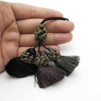 Triple Tassel with Ruff Top - 7cm - 9669