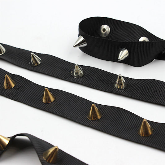 Spike Studded Grosgrain Braid 18mm x 1m - 9750