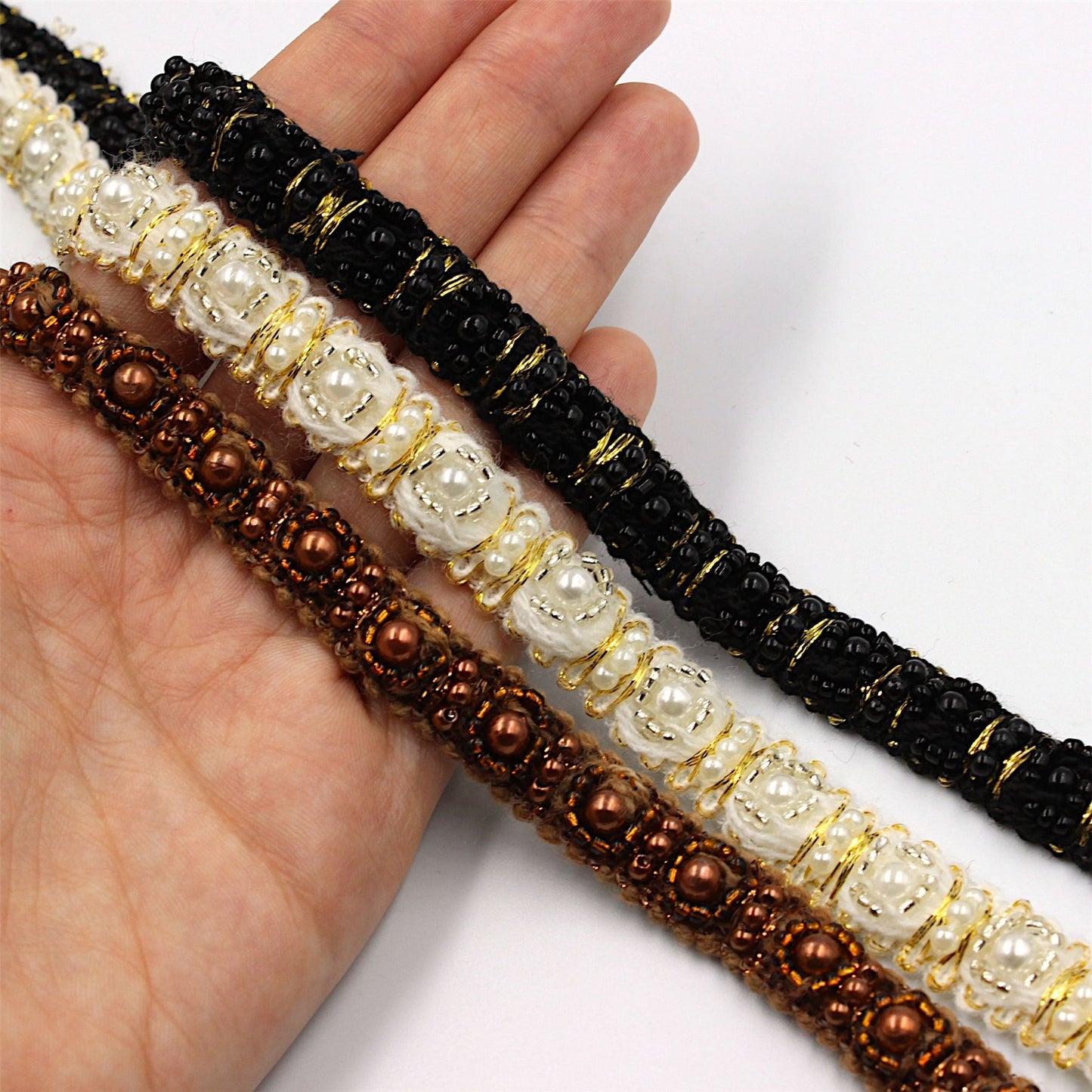 Woolly Beaded Braid With Metallic Threads 12mm 6483