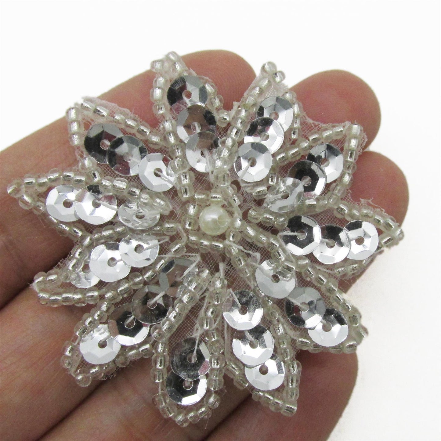 Large Sequin Flower Motif 55mm 7012