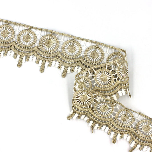 Dreamcatcher Lace 52mm - Metallic Pale Gold x1m - 5543