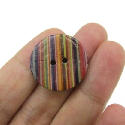 Multi Colour Striped Button - 5297
