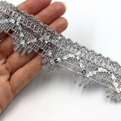 Metallic Sequin Zigzag Braid - 40mm - by the metre - 5391
