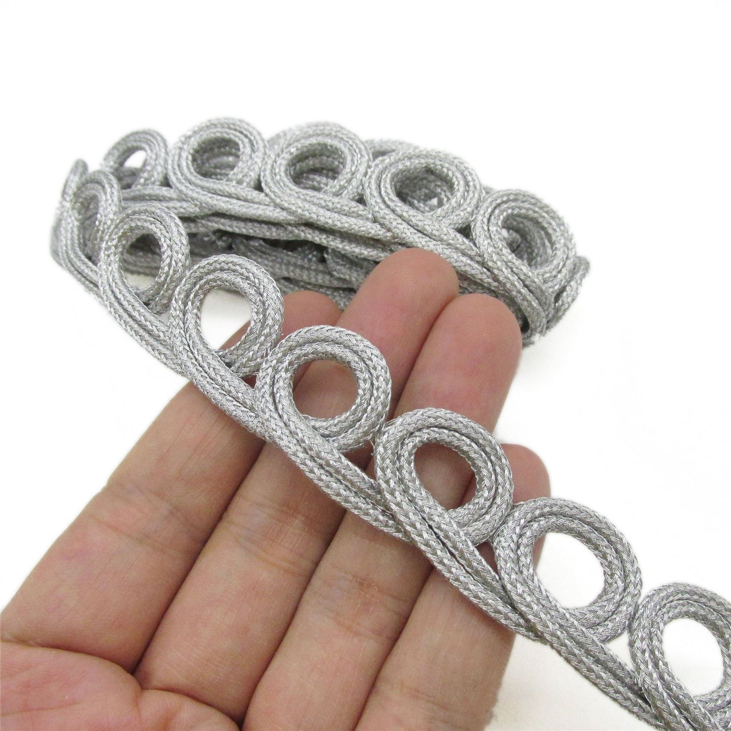 Metallic Corded Looped Braid 20mm x 1m - 9917