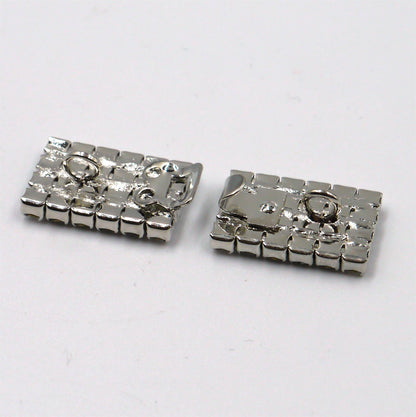 Oblong Diamante Clasp - Clear - 4.5x1cm - 7035
