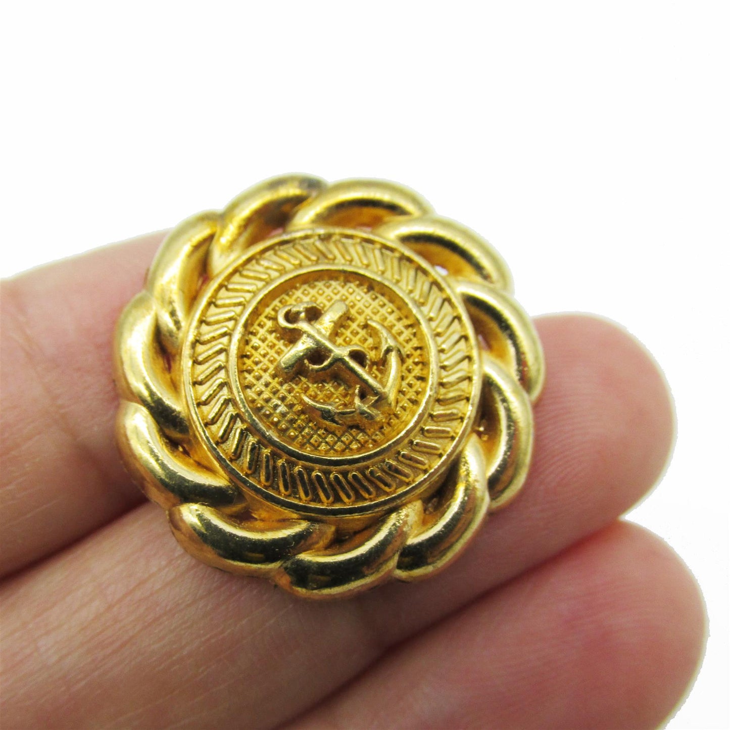 Rope And Anchor Metal Button 4449