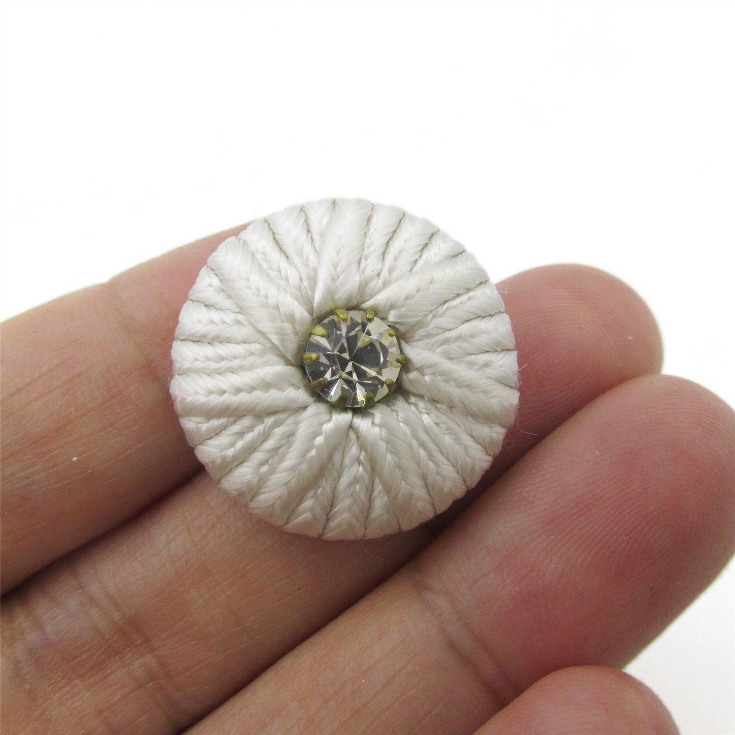 Passementerie Corded Button with Diamante Centre - 4363