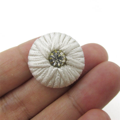 Passementerie Corded Button with Diamante Centre - 4363