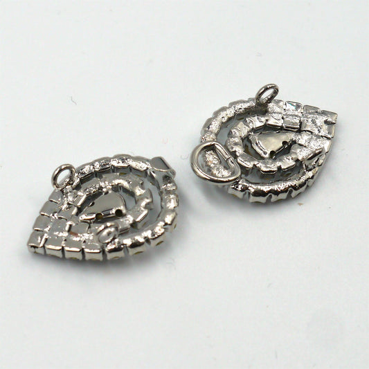 Diamante Teardrop Clasp - Clear - 5.5x2cm - 7033