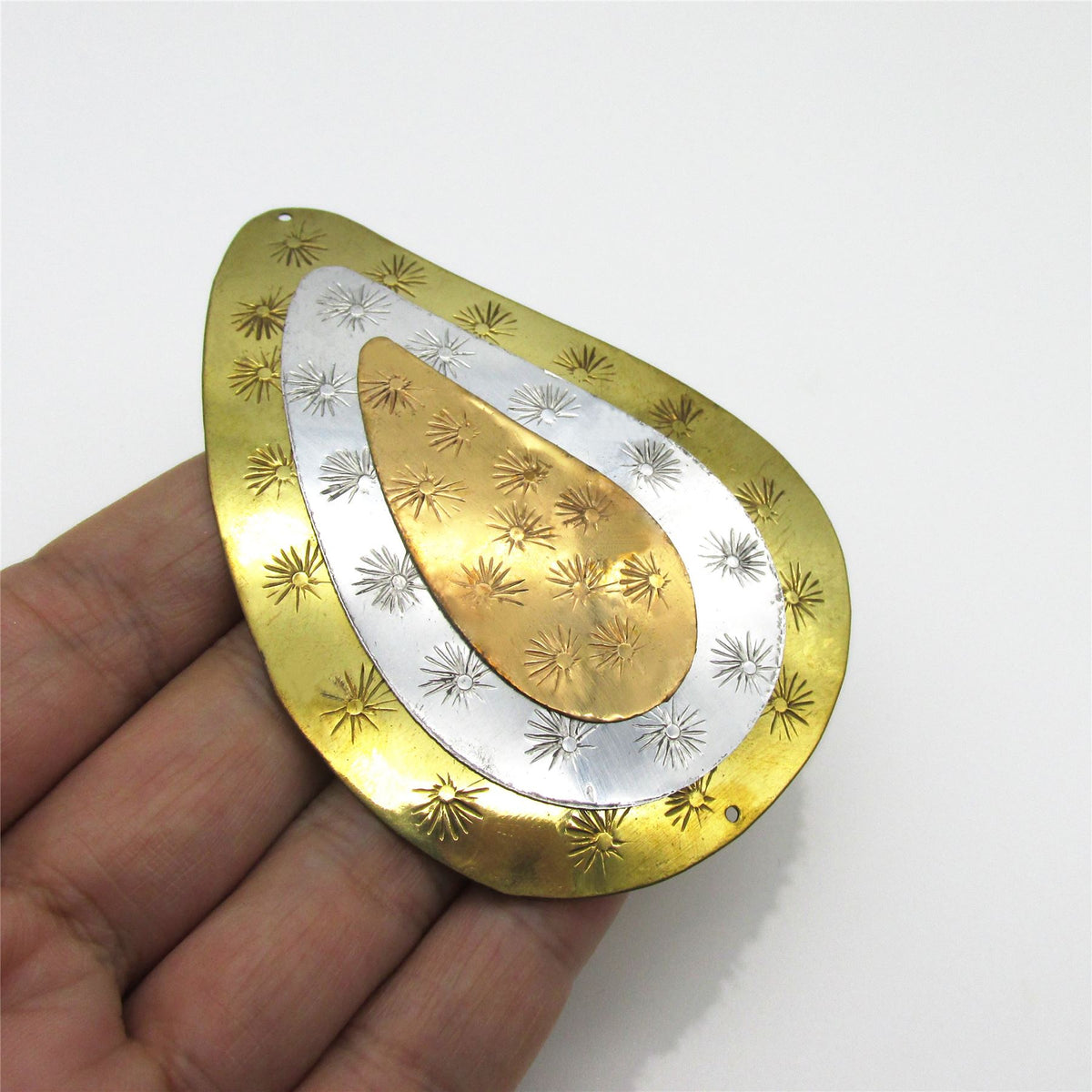 Tear Drop Metal Plate - Multi - 85mm - 9993