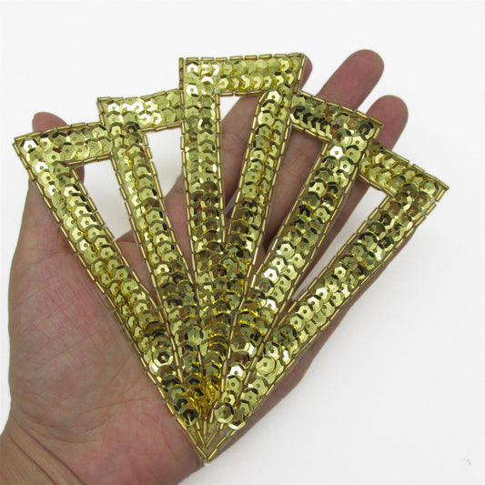 Sequin and Beaded Motif - Gold - 155mm - 8869