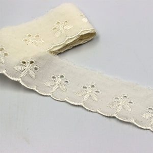 Scalloped Edge Broderie Anglaise IVORY 38mm 3283
