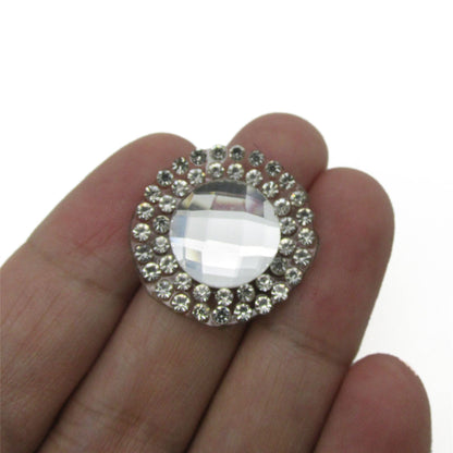 Round Motif with Jewel Button Centre - 24mm - 7493