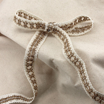Jute and Cotton Criss Cross Open Weave Braid - Natural - 20mm - by the metre - 5585