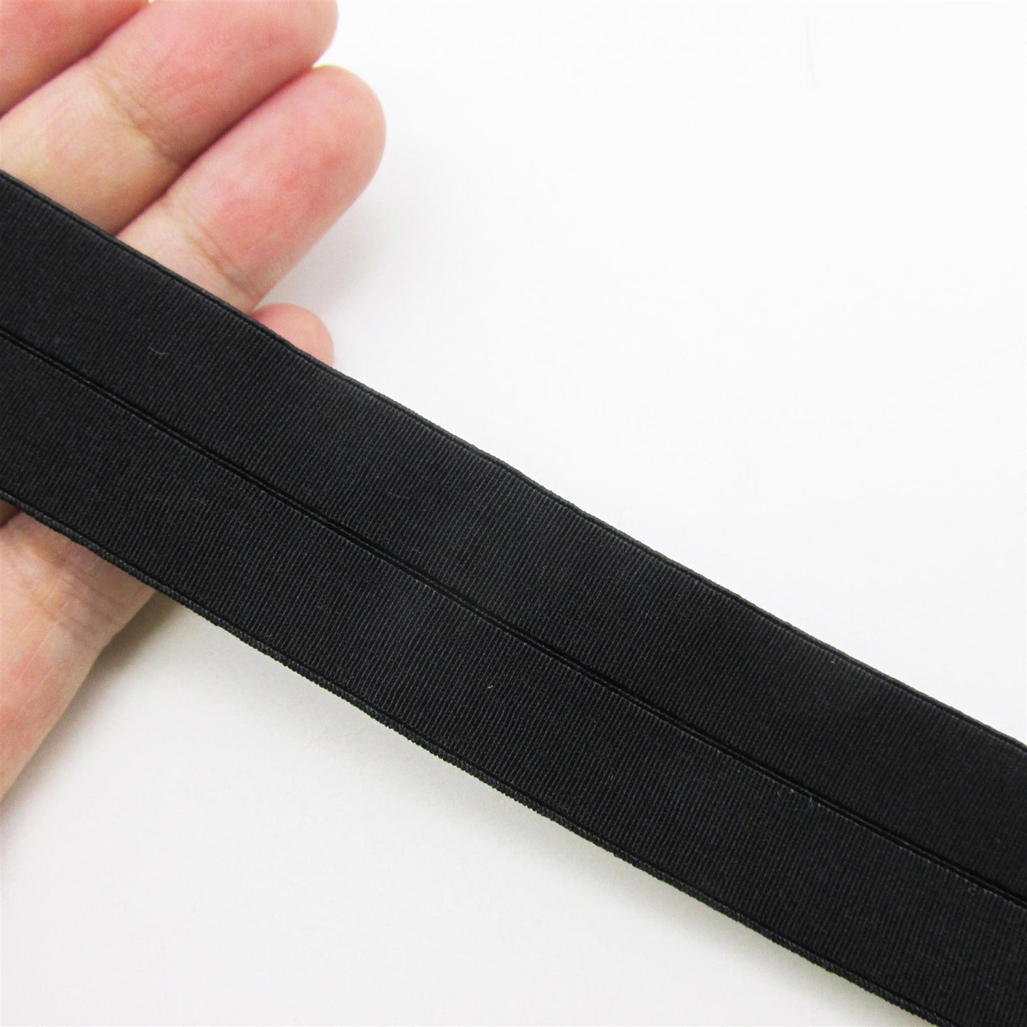 Folding Elastic - Black - 25mm - by the metre - 0159