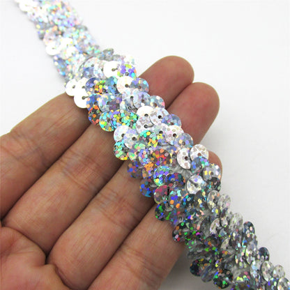 Iridescent Hologram Stretch Sequin Trim 20mm x 1m - 7997