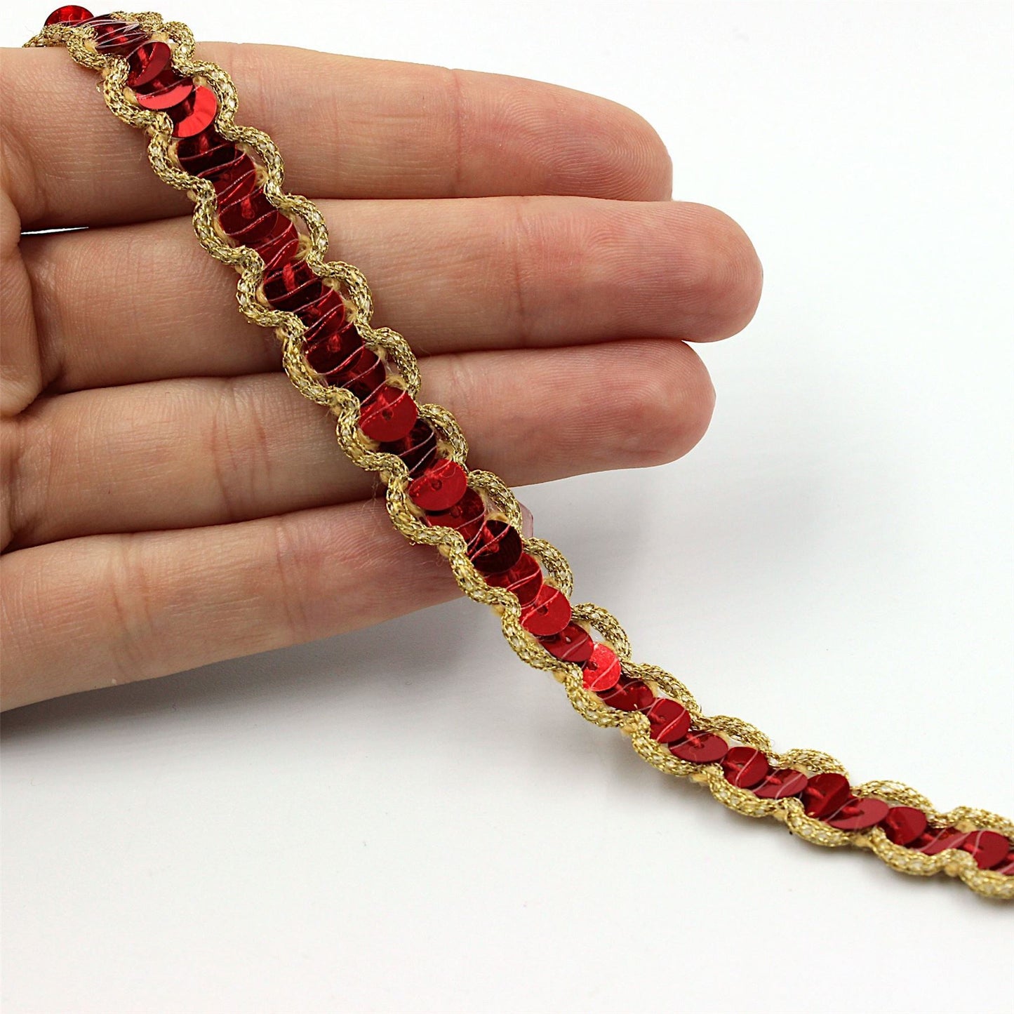 Sequin Braid With Decorative Edge 12mm 7774