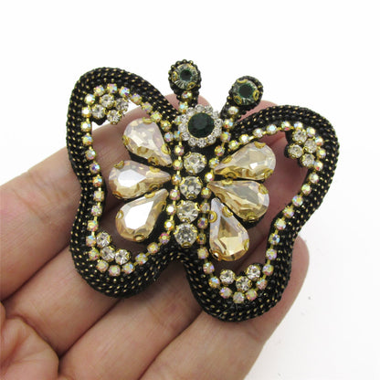 Jewelled Butterfly Brooch Pin - 60mm - 4494