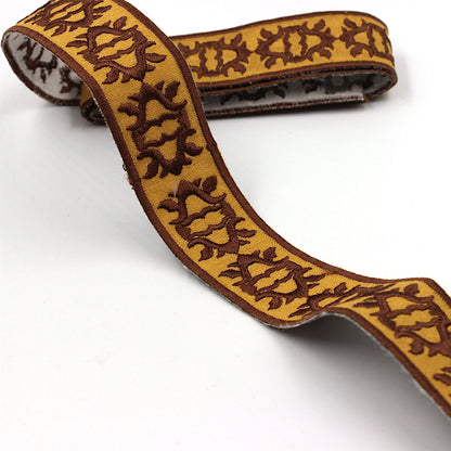 Embroidered Braid - Brown Tan - 27mm - by the metre - 7628