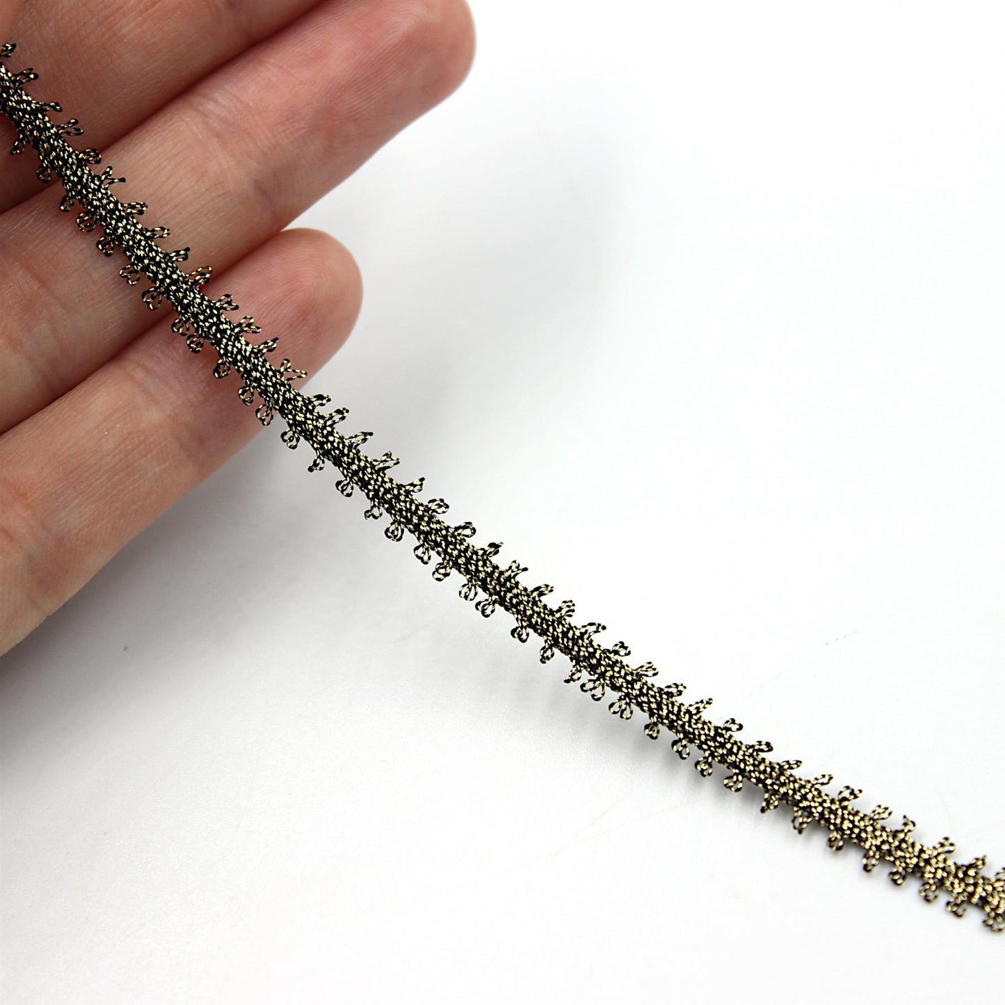 Tiny Metallic Braid With Double Picot Edging 5mm 7576