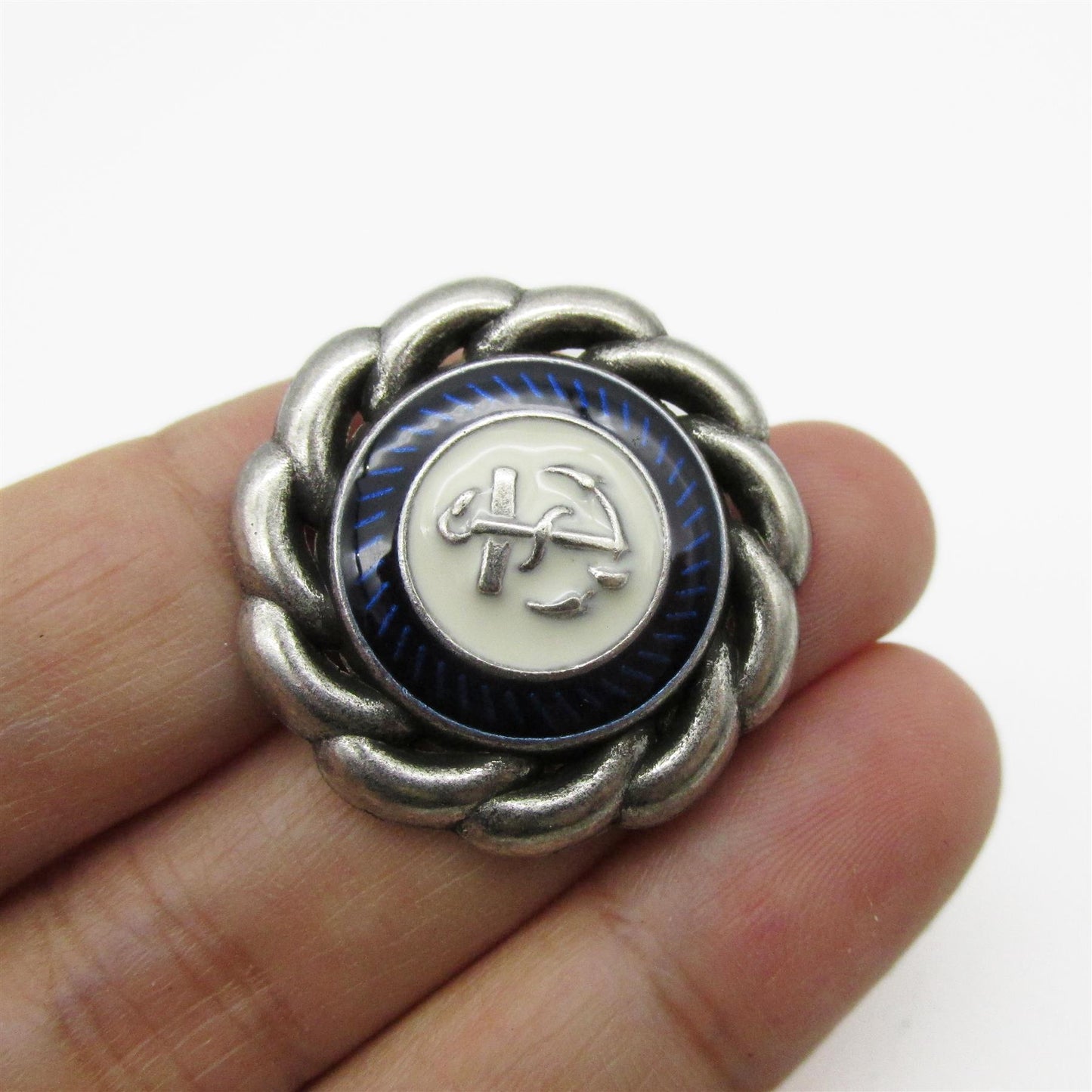 Rope And Anchor Enamel Button 4450