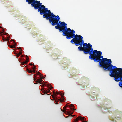 Sequin Flower Braid - 15mm - by the metre - 7471