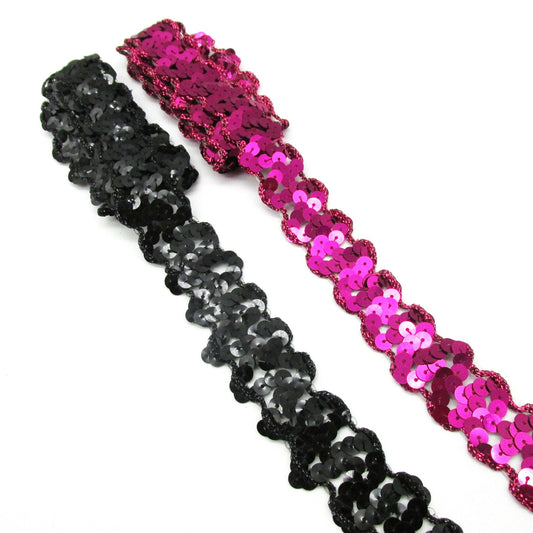 Wavy Sequin Braid - 18mm - by the metre - 6082