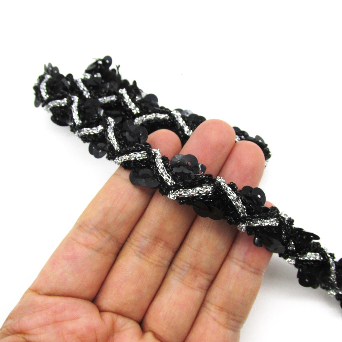 Sequin and Lurex Zigzag Braid - 10mm - by the metre - 3145