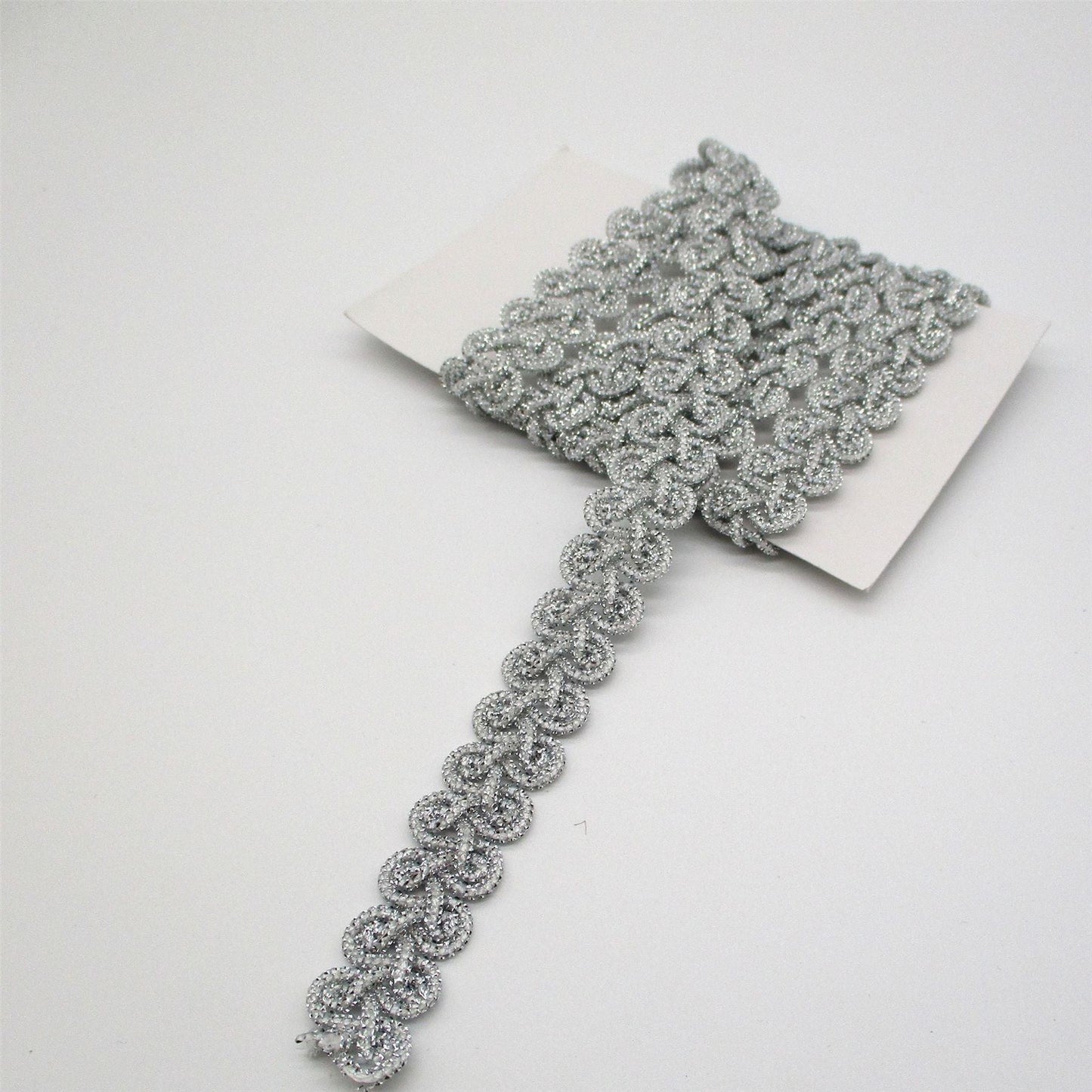 Metallic Sparkly Braid Silver 17mm 6684