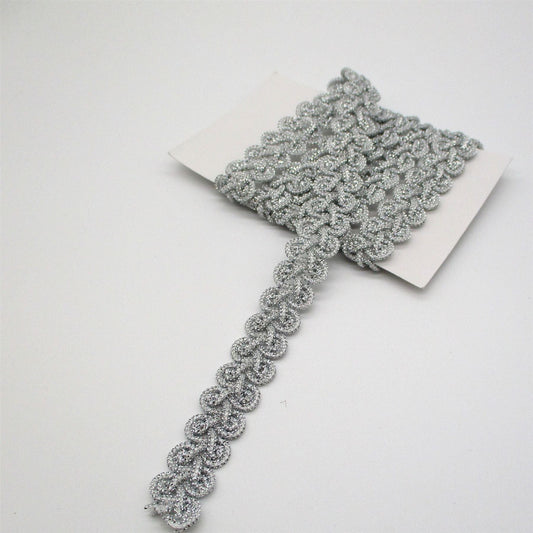 Metallic Sparkly Braid Silver 17mm 6684