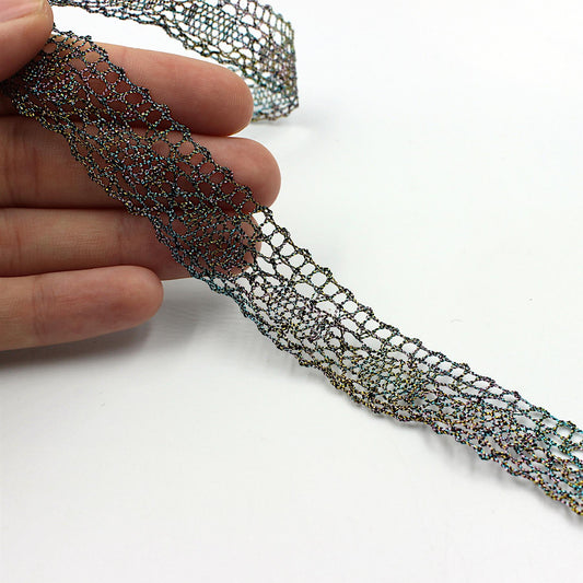 Multi-Coloured Metallic Lace 20mm x1m - 8921