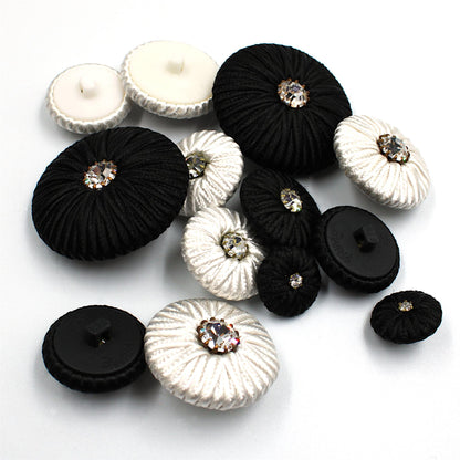 Passementerie Corded Button with Diamante Centre - 4363