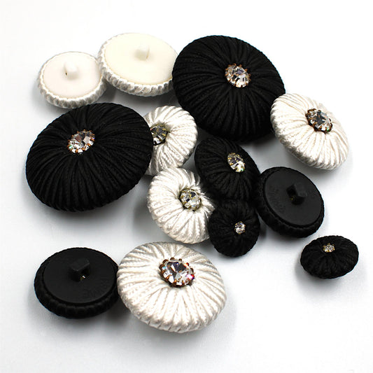 Passementerie Corded Button with Diamante Centre - 4363