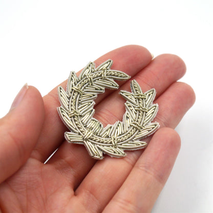 Laurel Wreath Beaded Applique - 45mm - 9370