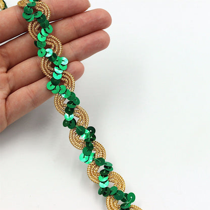 Metallic and Sequin Wiggle Trim - 15mm - by the metre - 7690