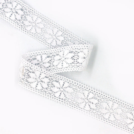 Floral Cotton Lace - White - 29mm x 1m - 5551
